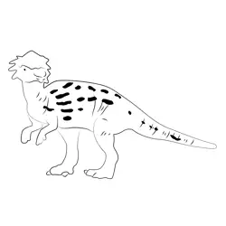 Pachycephalosaurus With Patches Free Coloring Page for Kids