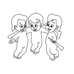 Cherubs From Fantasia Free Coloring Page for Kids