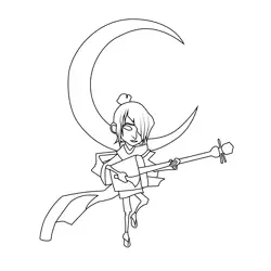 Kubo playing gitar Kubo and the Two Strings Free Coloring Page for Kids
