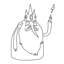 Ice King Casting Spell Adventure Time Free Coloring Page for Kids