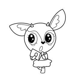 Tsunoda the Gazelle Holding File Aggretsuko Free Coloring Page for Kids