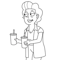 Betty Smith American Dad! Free Coloring Page for Kids