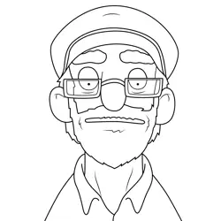 Gus Bob's Burgers Free Coloring Page for Kids