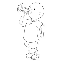 Caillou Playing A Bugle Horn