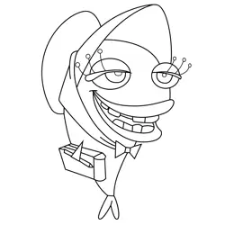Fishionary Courage the Cowardly Dog Free Coloring Page for Kids