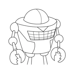 Robot Randy Courage the Cowardly Dog Free Coloring Page for Kids