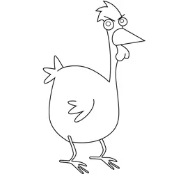 Space Chicken Courage the Cowardly Dog Free Coloring Page for Kids