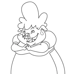 Wife Of Jean Bon Courage the Cowardly Dog Free Coloring Page for Kids