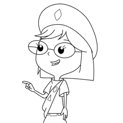 Gretchen Phineas and Ferb Free Coloring Page for Kids