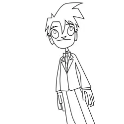 Randy Cunningham Wearing Suit Randy Cunningham 9th Grade Ninja Free Coloring Page for Kids