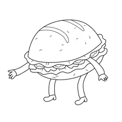 Sandwich Monster Regular Show Free Coloring Page for Kids