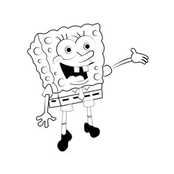 Spongebob Laughing Free Coloring Page for Kids