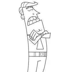 Mr. Turner Cross Arms Fairly Odd Parents Free Coloring Page for Kids