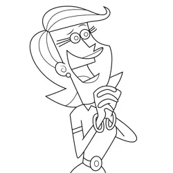Mrs. Turner Happy Fairly Odd Parents Free Coloring Page for Kids