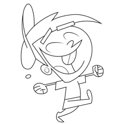 Timmy Turner Walking Fairly Odd Parents Free Coloring Page for Kids