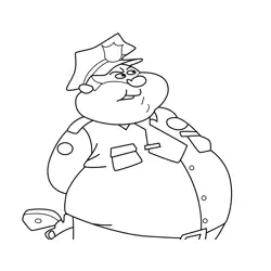 Policeman The Ren & Stimpy Show Free Coloring Page for Kids