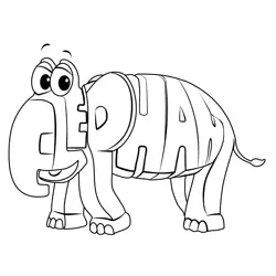 Elephant From Wordworld Free Coloring Page for Kids