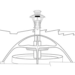 Atc Tower West At Los Angeles International Airport Free Coloring Page for Kids