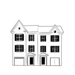 Duplex House 14 Free Coloring Page for Kids