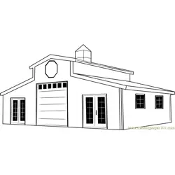 Red White Barn Free Coloring Page for Kids