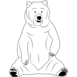Black Bear Sitting Free Coloring Page for Kids