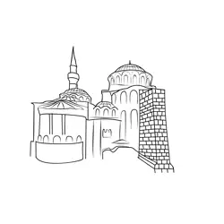 The Chora Church Free Coloring Page for Kids