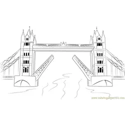 Tower Bridge Free Coloring Page for Kids