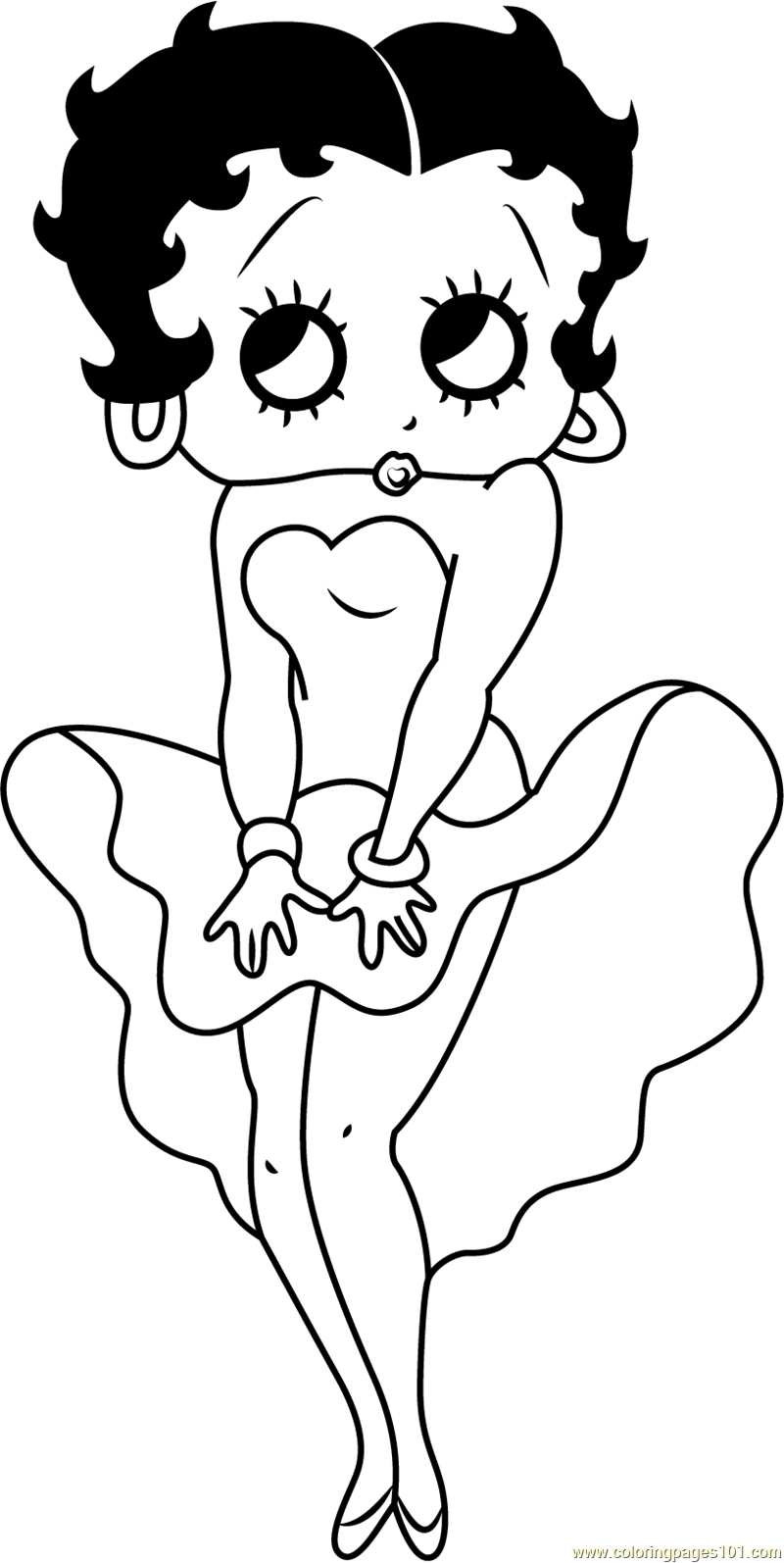 Look at Me Coloring Page - Free Betty Boop Coloring Pages