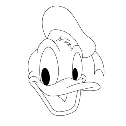 Donald Duck Face Free Coloring Page for Kids