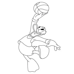 Donald Duck Playing Basket Ball