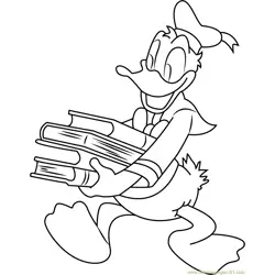Donald Duck taking a Book