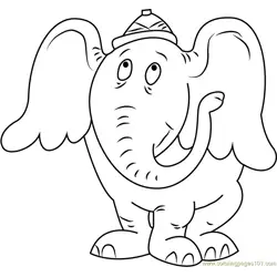 Horton Looking Up Free Coloring Page for Kids
