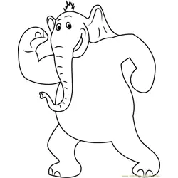 Horton Showing Body Free Coloring Page for Kids