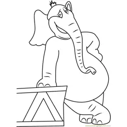 Horton Smiling Free Coloring Page for Kids