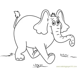 Horton Walking Free Coloring Page for Kids