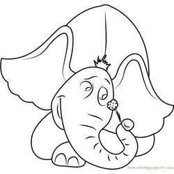 Horton having Flower Free Coloring Page for Kids