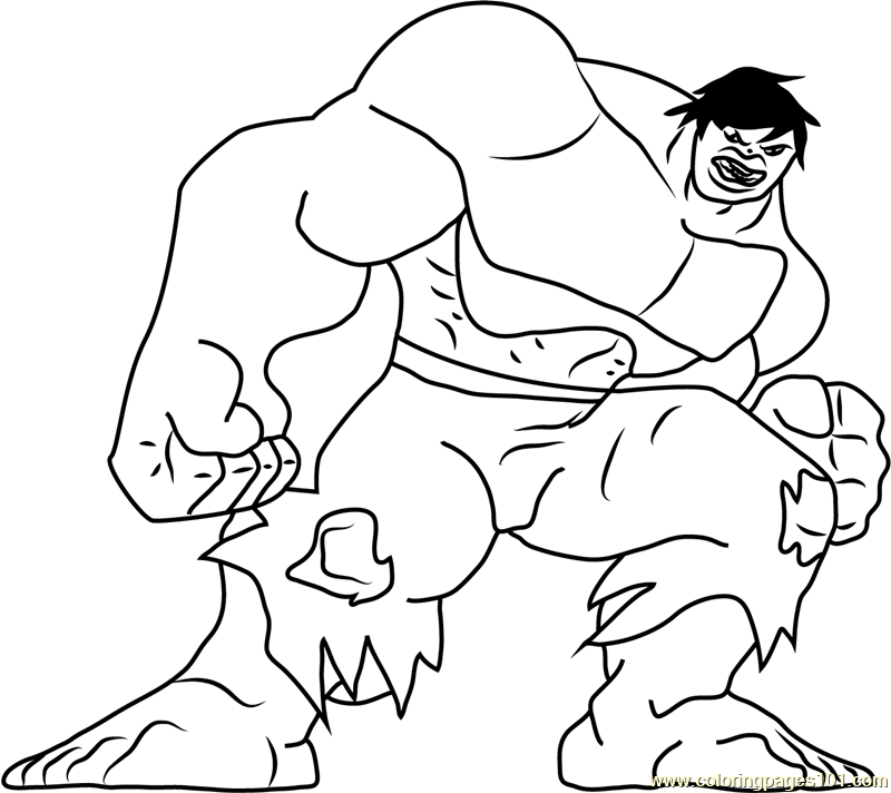 Hulk Looking at You Coloring Page - Free Hulk Coloring Pages