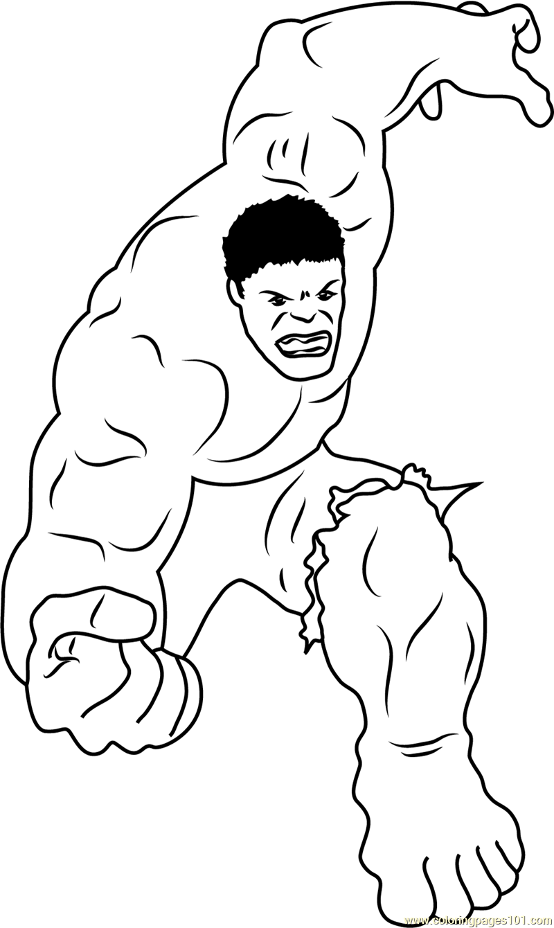 Marvel Comics Character Coloring Page - Free Hulk Coloring Pages