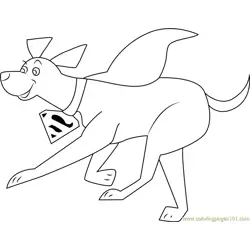 Krypto Running Free Coloring Page for Kids