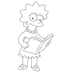 Reading Book Free Coloring Page for Kids