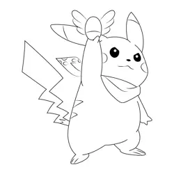 Pikachu With Pokemon Free Coloring Page for Kids