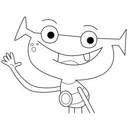 Plory Waving Hand Plory and Yoop Free Coloring Page for Kids