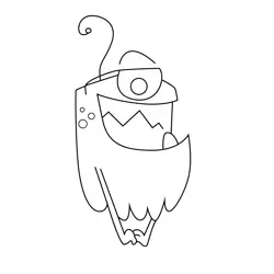 Yoop Looking Excited Plory and Yoop Free Coloring Page for Kids