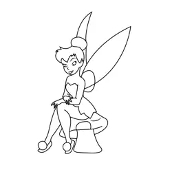 Tinkerbell Sitting On Mushroom