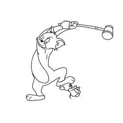 Tom Hitting Jerry With A Hammer