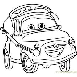 Luigi from Cars 3 Free Coloring Page for Kids