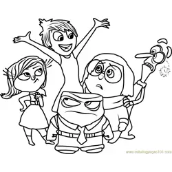 Inside Out Team Free Coloring Page for Kids