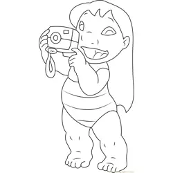 Lilo with Camera Free Coloring Page for Kids