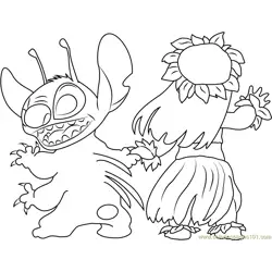 Stitch Looking Back Free Coloring Page for Kids