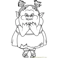 Bridget from Trolls Free Coloring Page for Kids